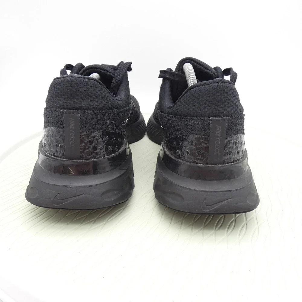 Nike React Infinity Run Flyknit 3 Men's 12 Running Shoes Black Athletic Sneakers